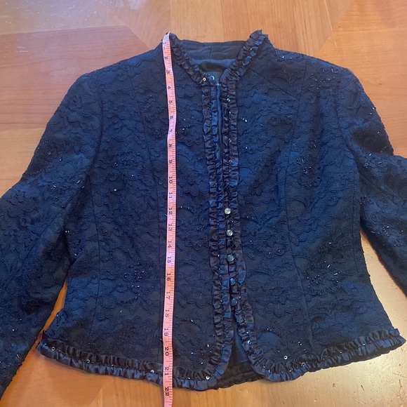 Sandra Darren Satin Lace Evening Jacket - Picture 15 of 15